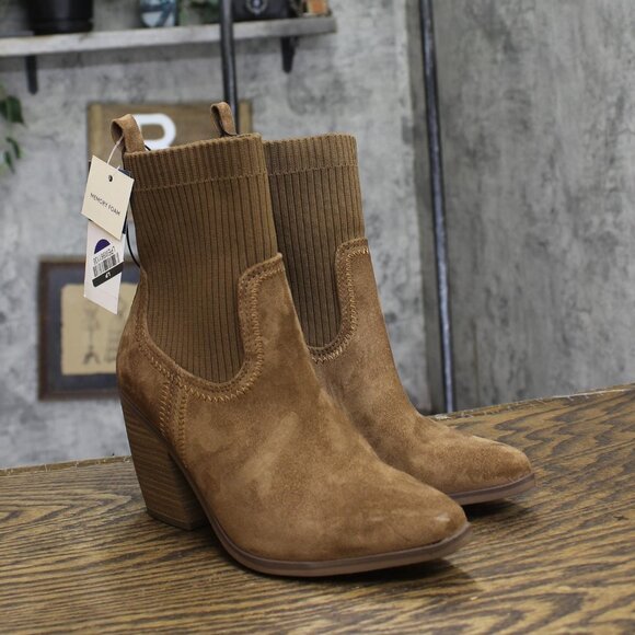 Universal Thread Womens Kinley Ankle Boots 88225769 Cognac Brown 6M - Picture 1 of 9